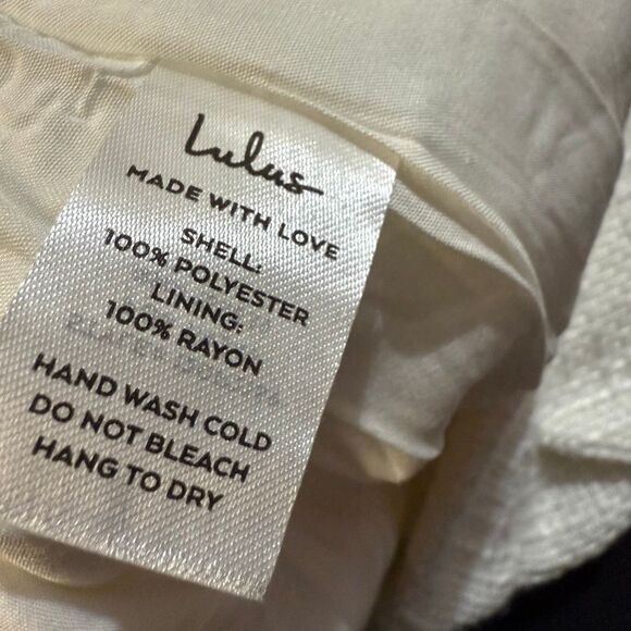 Lulus ivory tweed pants wide leg high waisted size small - Picture 7 of 7